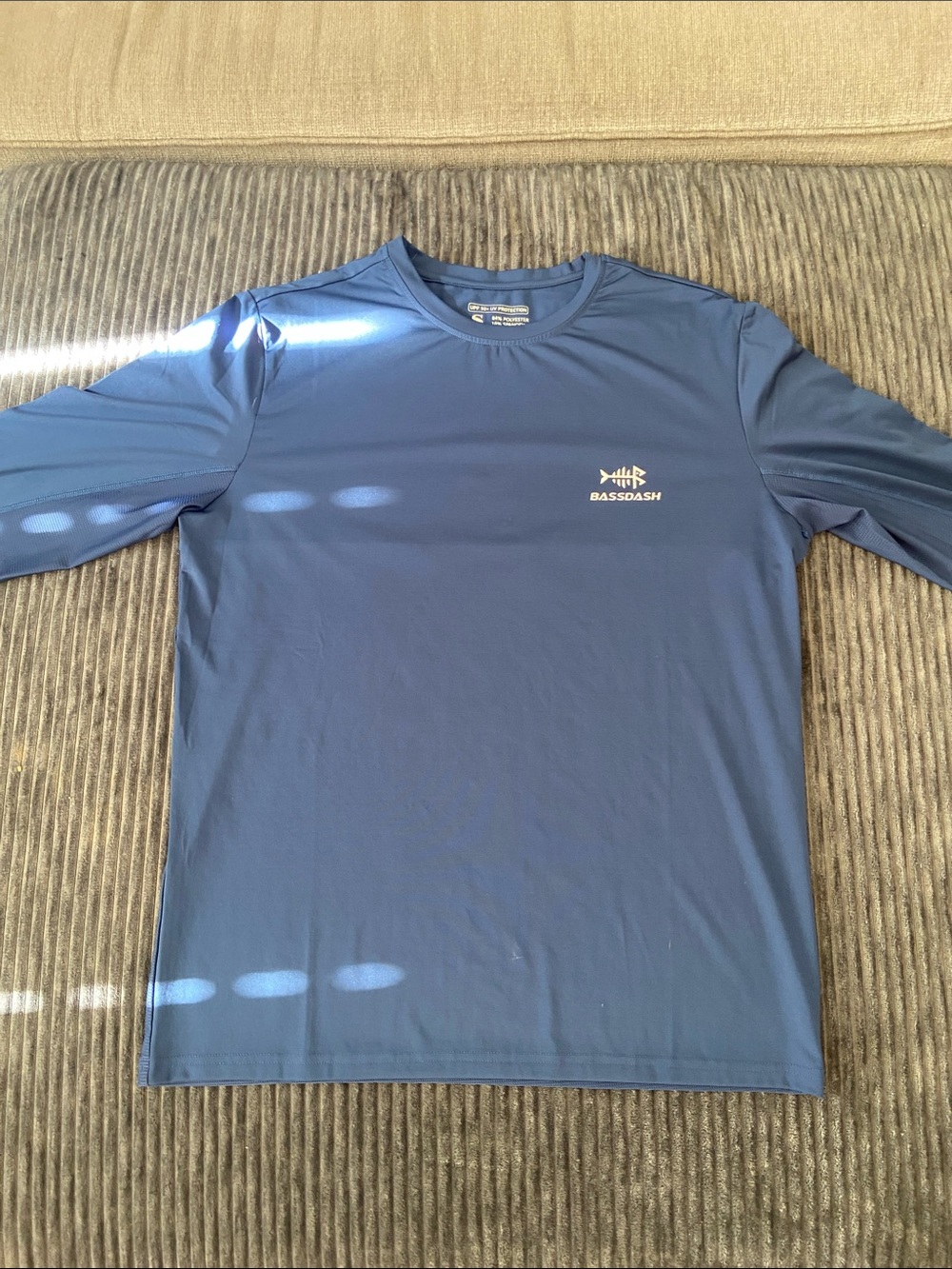 Men's Long Sleeve Swim Rash Guard — Navy Blue